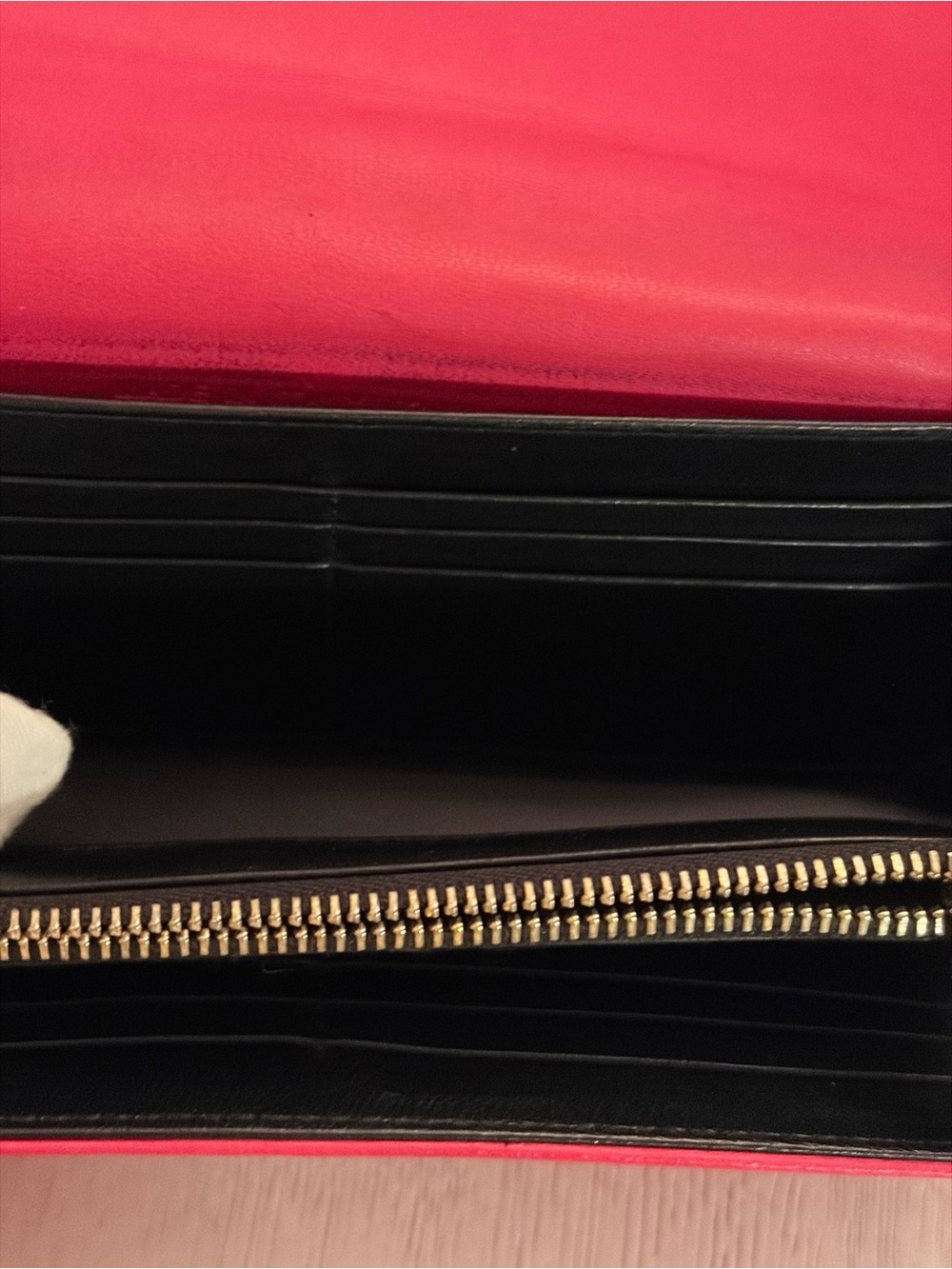 EUC Christian Dior Cannage quilted lambskin wallet in red, featuring push-lock - Picture 10 of 12
